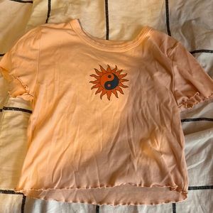 Pacsun womans xs orange ying yang sun tee